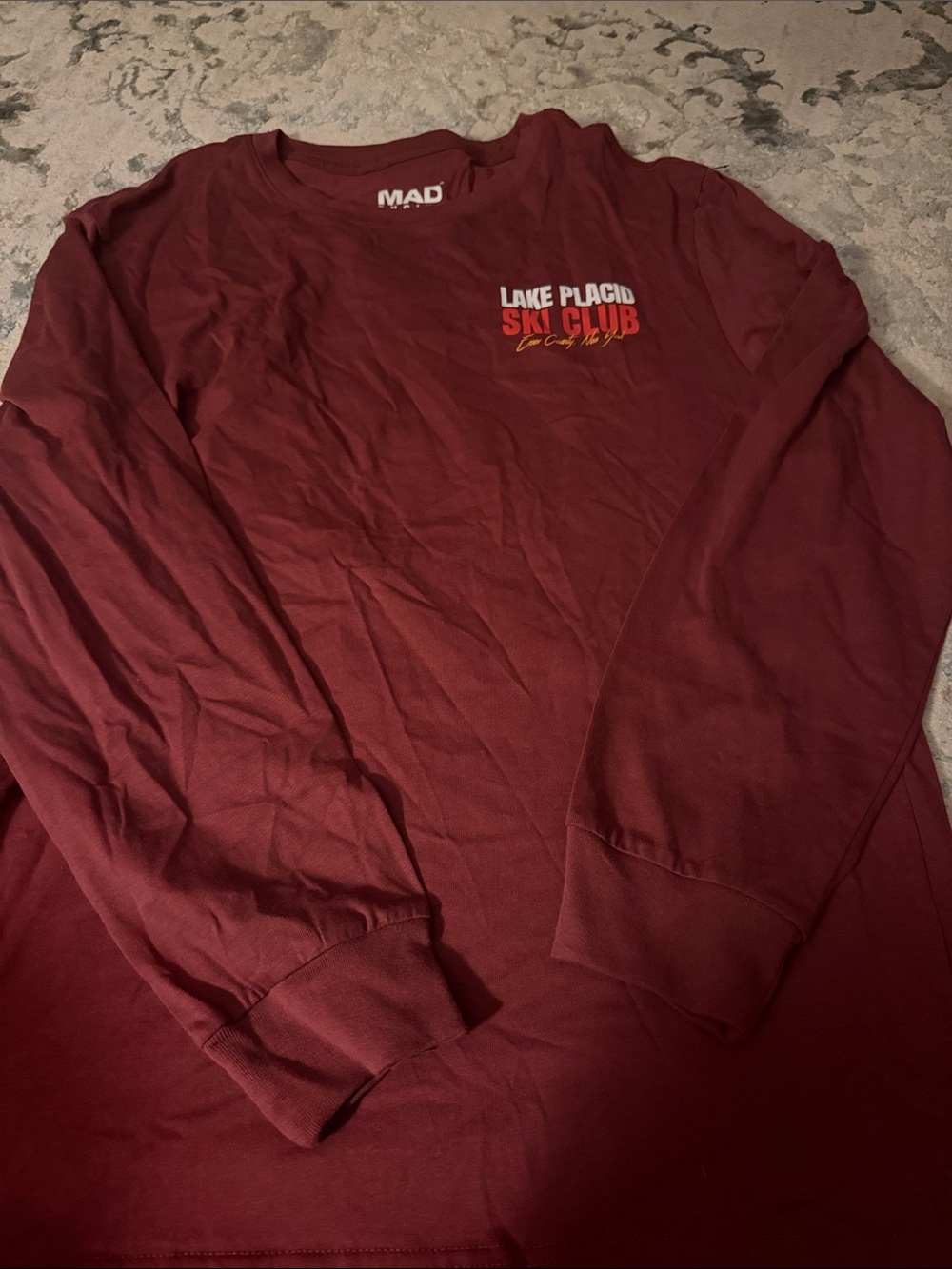 MAD Engine Lake Placid Ski Club Long Sleeve Tee - Maroon